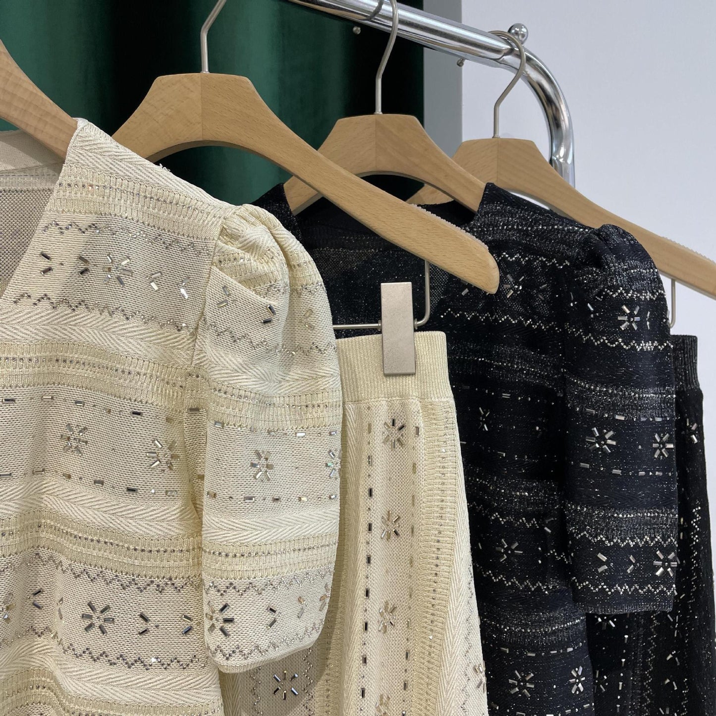 Short Sleeve Cardigan + Tassel Skirt Two-Piece Set