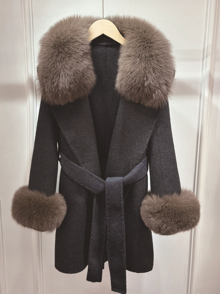 Cuff wool coat