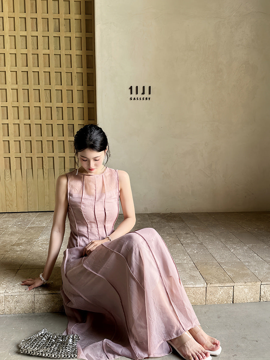 Gauze   maxi   two set  dress