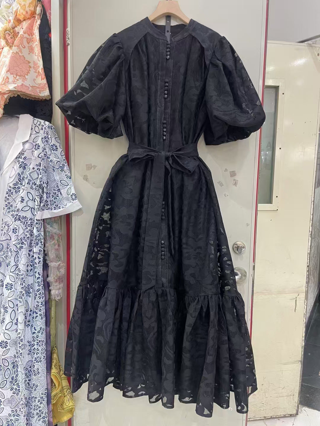 Round Neck Puff Sleeve Vintage dress