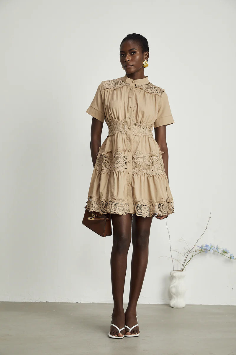Elinor Lace-Detail Cut-Out Robe