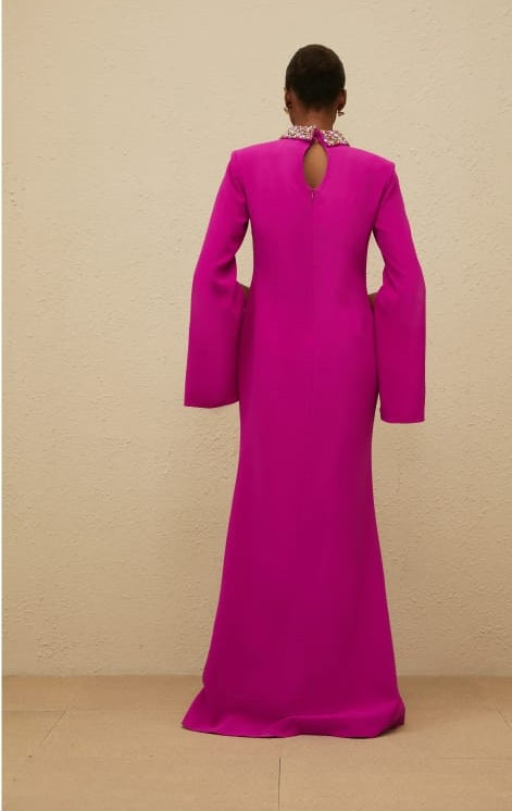 Majestueuse Fuchsia Keyhole-Detail Mermaid Gown