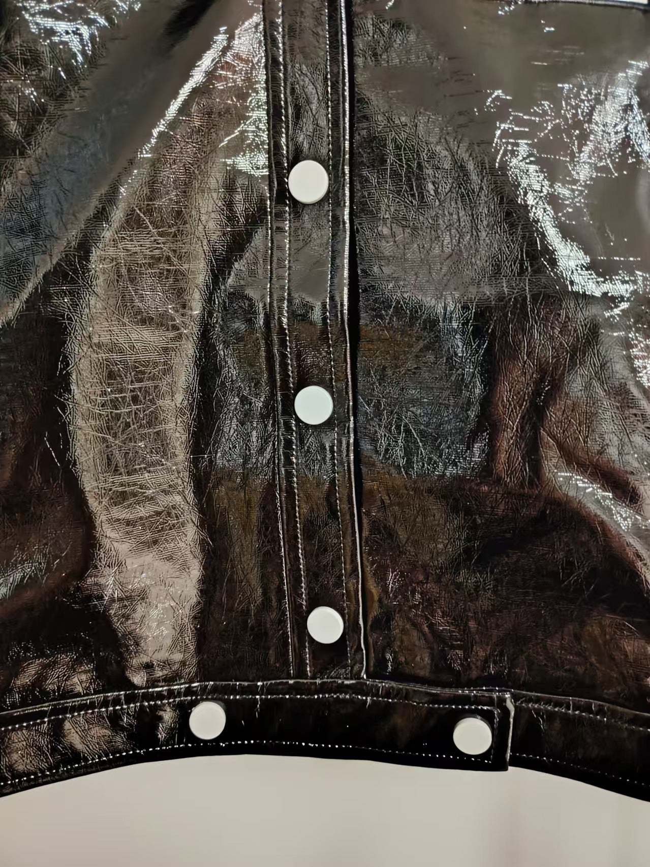 Glossy leather jacket