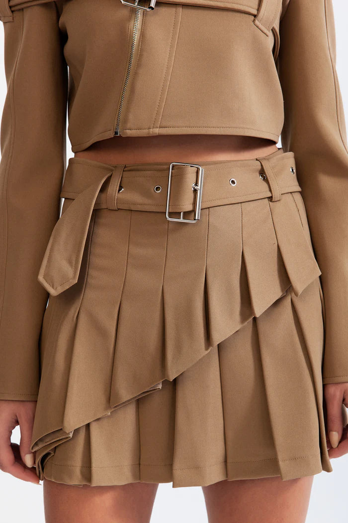 Military Co-ord with Skirt and Blazer - Caramel