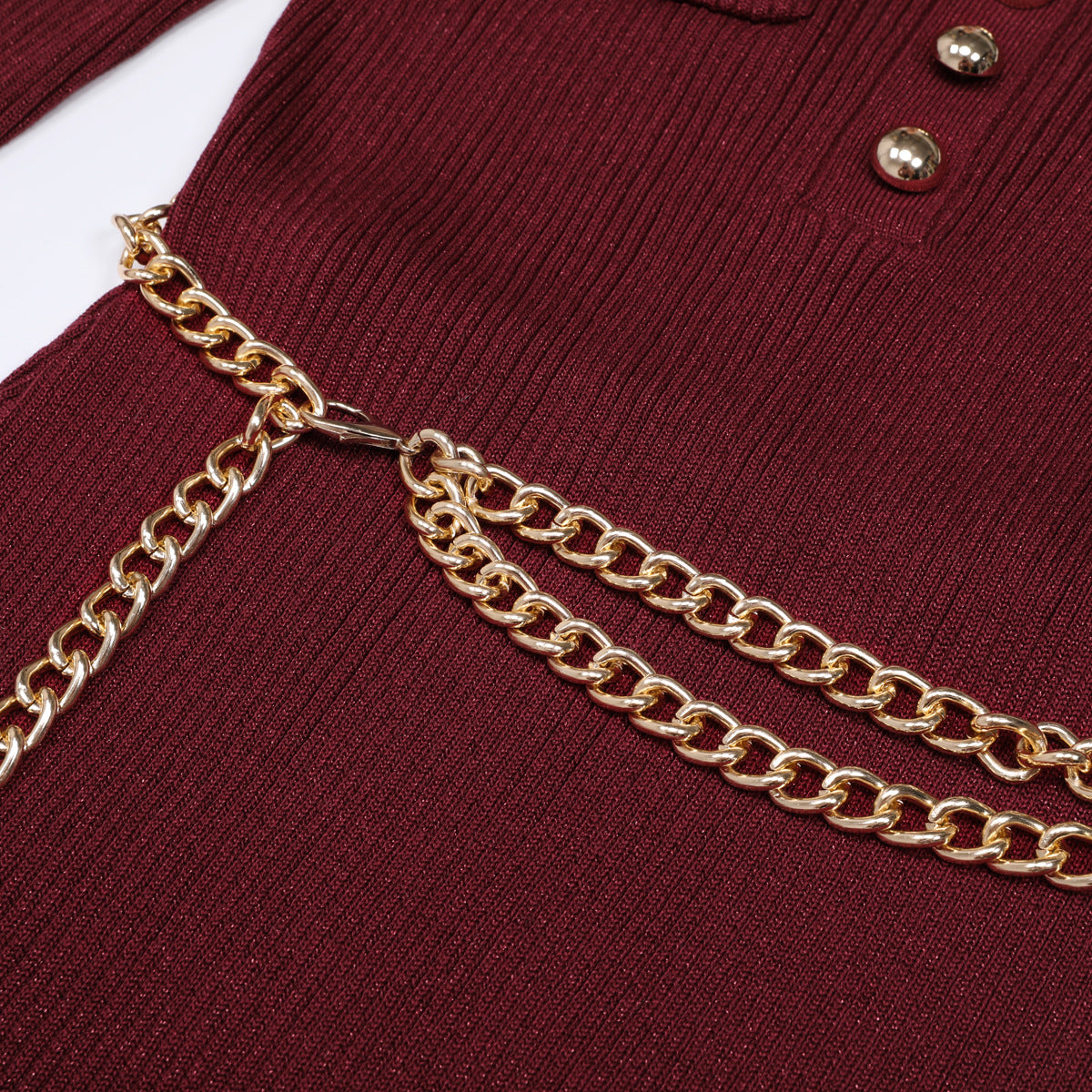 Palma new fashion knitted V-neck dress
