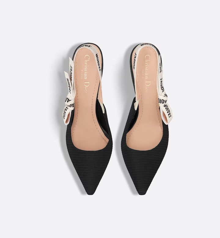 Dio-slingback pump  Black Technical Fabric