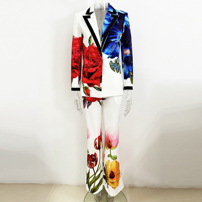 Digital print casual suit