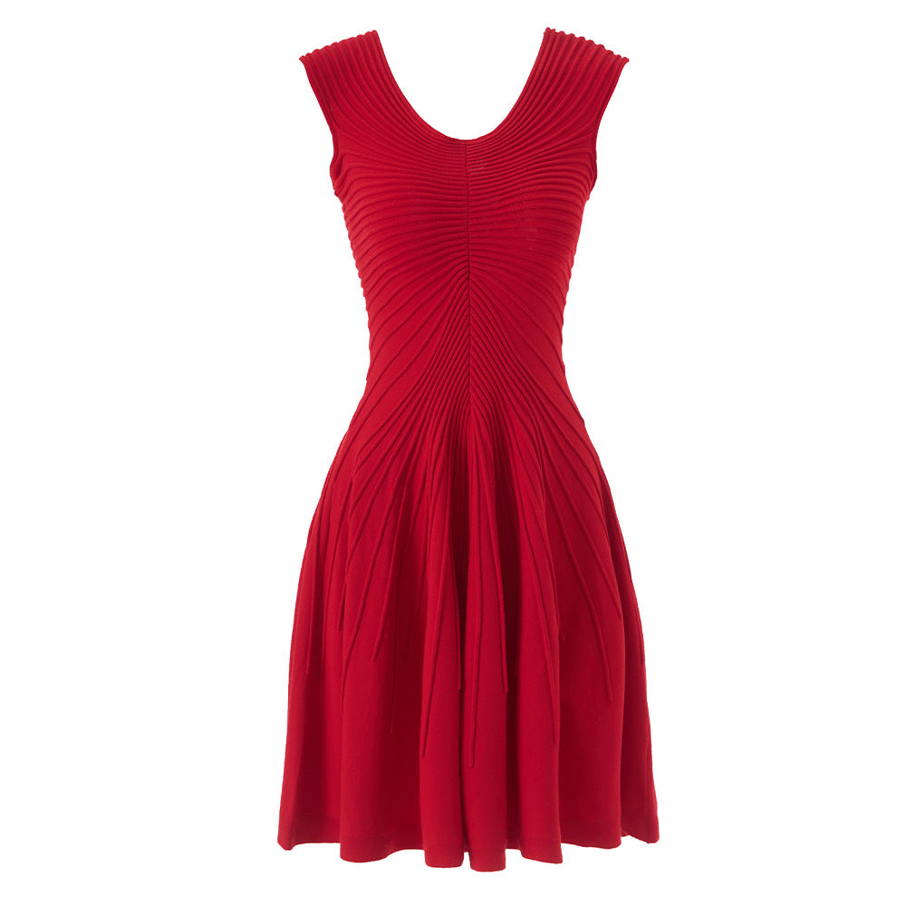 Waist Slimming  A-Line Skirt  dress- Short