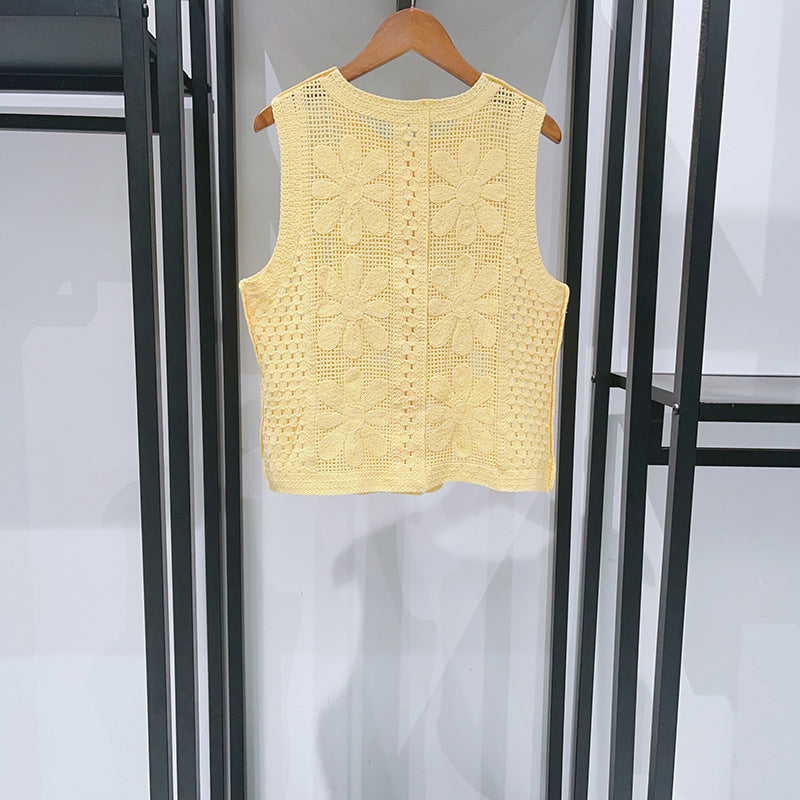 Flower Round Neck Sleeveless Shirt Pants Set