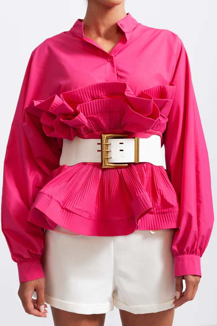 Ruffle Shirt with Massive Belt