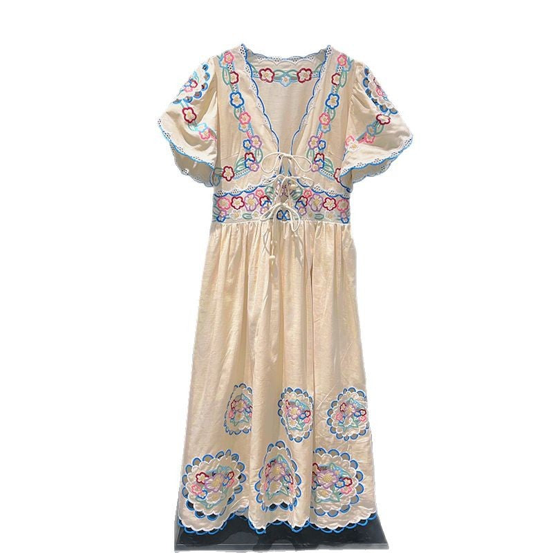 Lace V-Neck Strap Cut-out  dress
