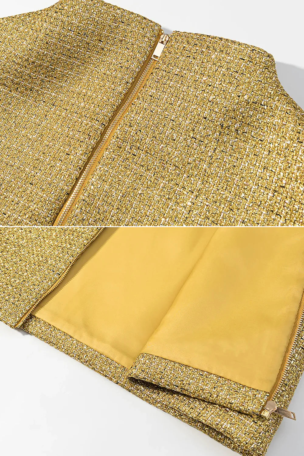 Textured Cape With Metallic Woven Finish - Gold