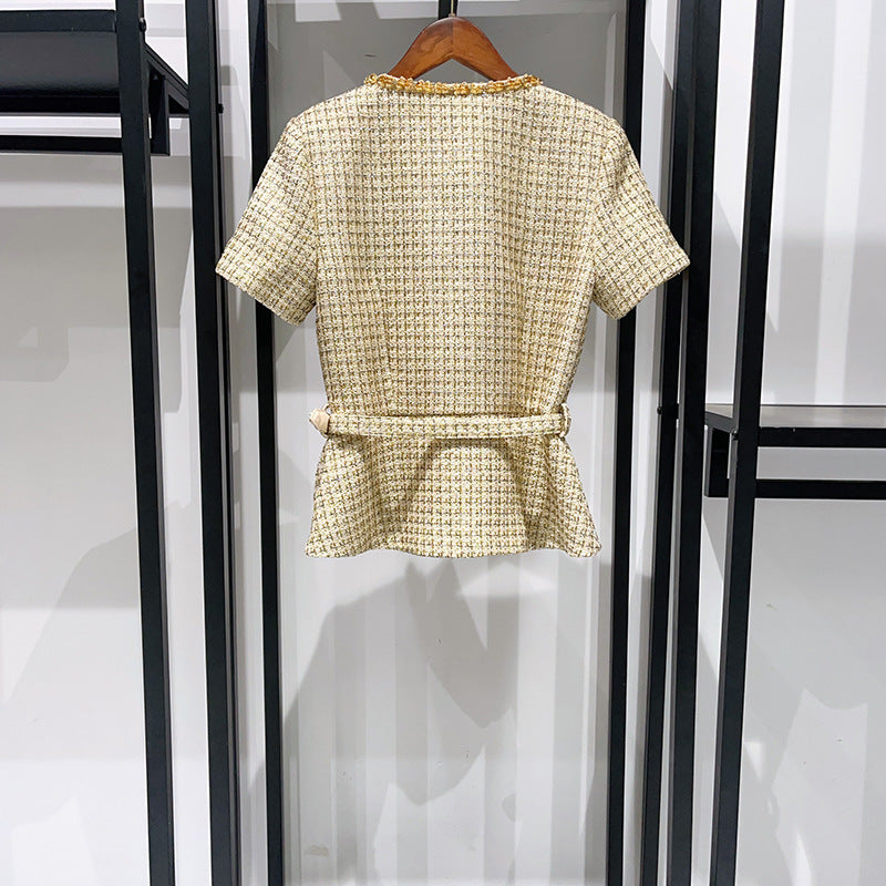 Diamond Buckle Hip Skirt Set