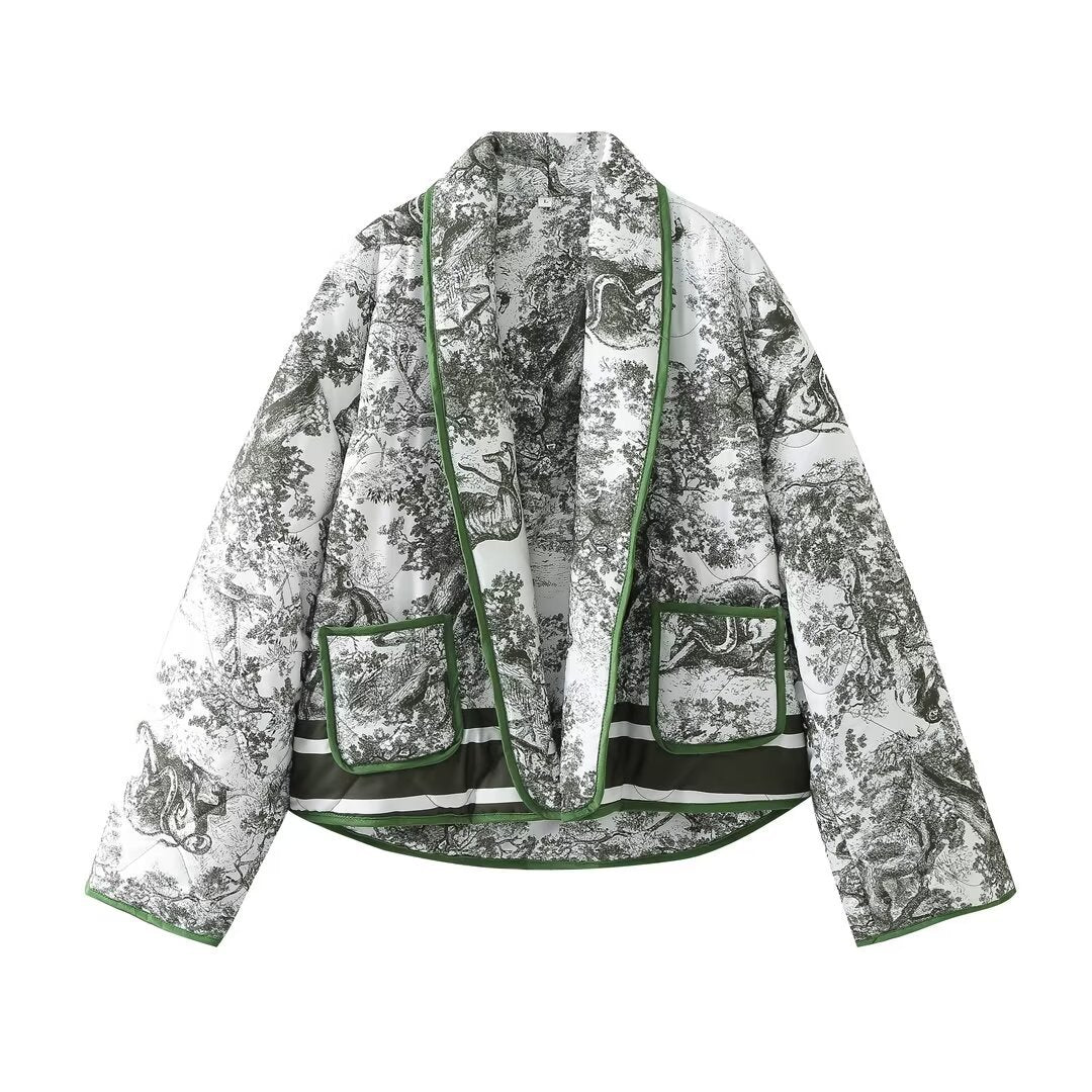 Printed cotton quilted  jacket