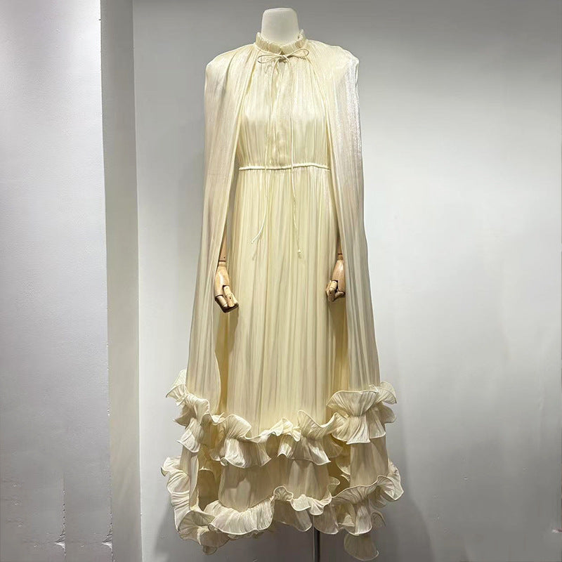 Krawatte Ruffle Maxi Kleid