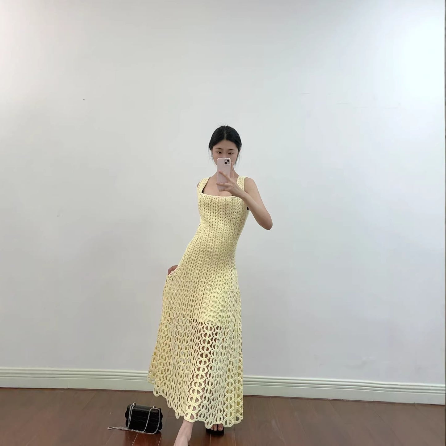 Hollow-Out Strap Long Dress