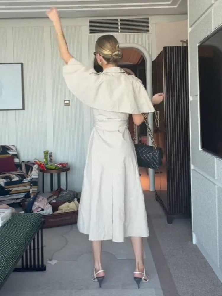 Tie-Front Pocket Dress Long Dress