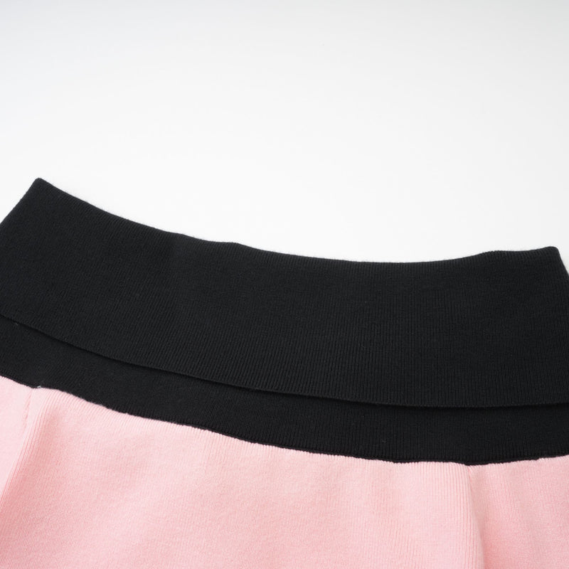 Delphine pink-black knitted mini dress