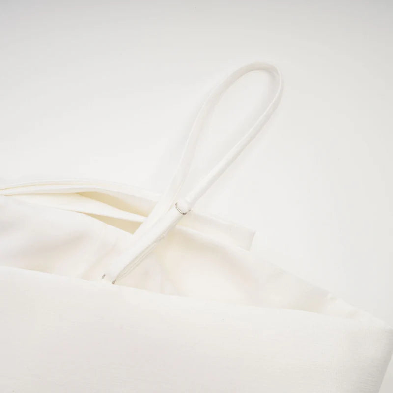 Elva White Bowknot Mini Robe évasée