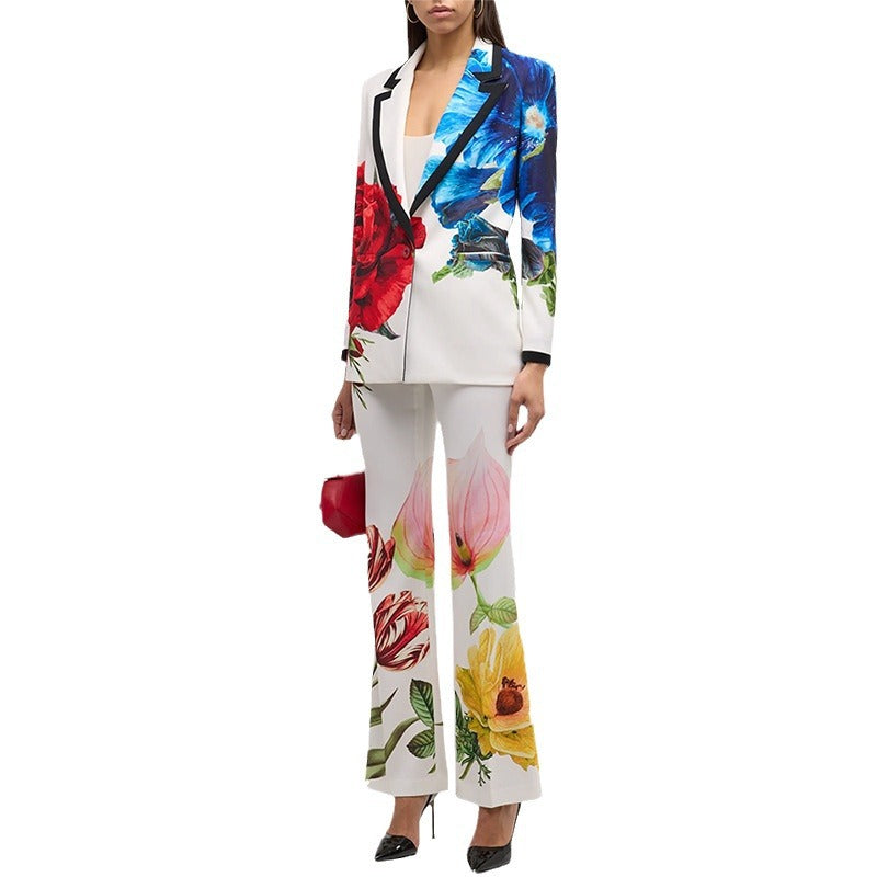 Digital print casual suit