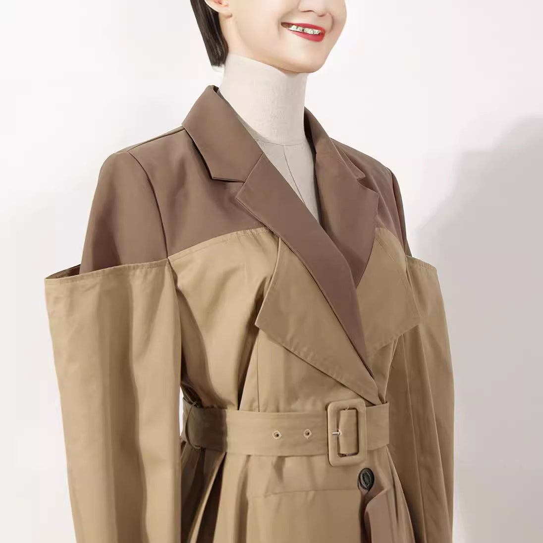 Zaidi Rachida Two-piece suit collar trench coat