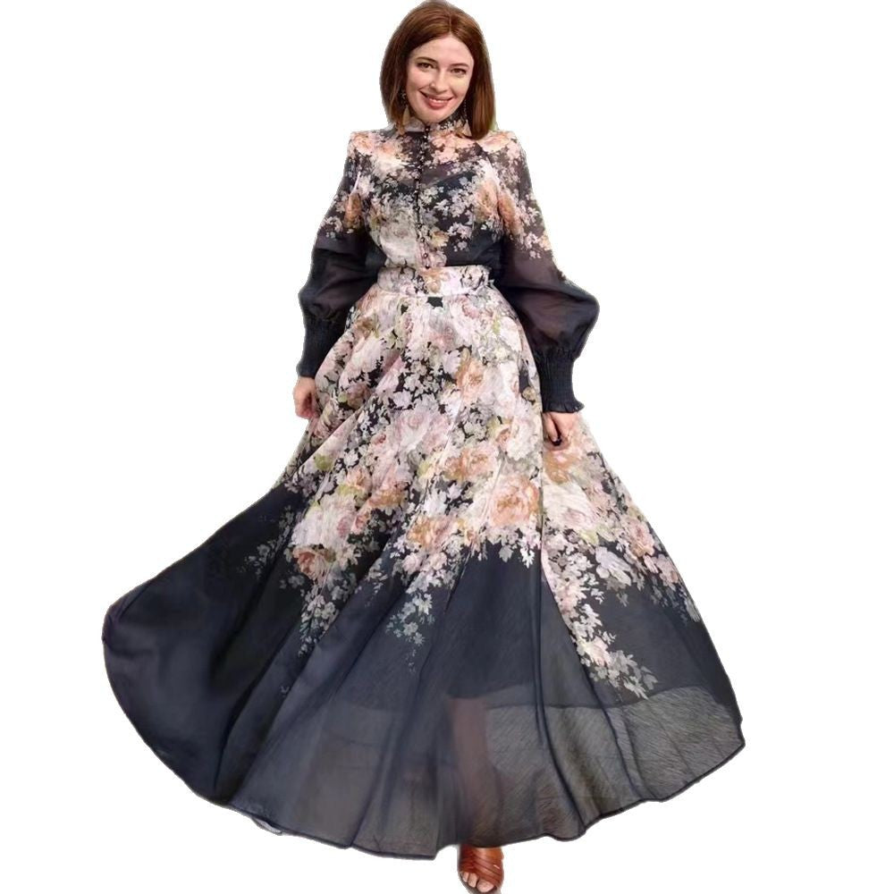 Kleid von Blumenständer Kragen