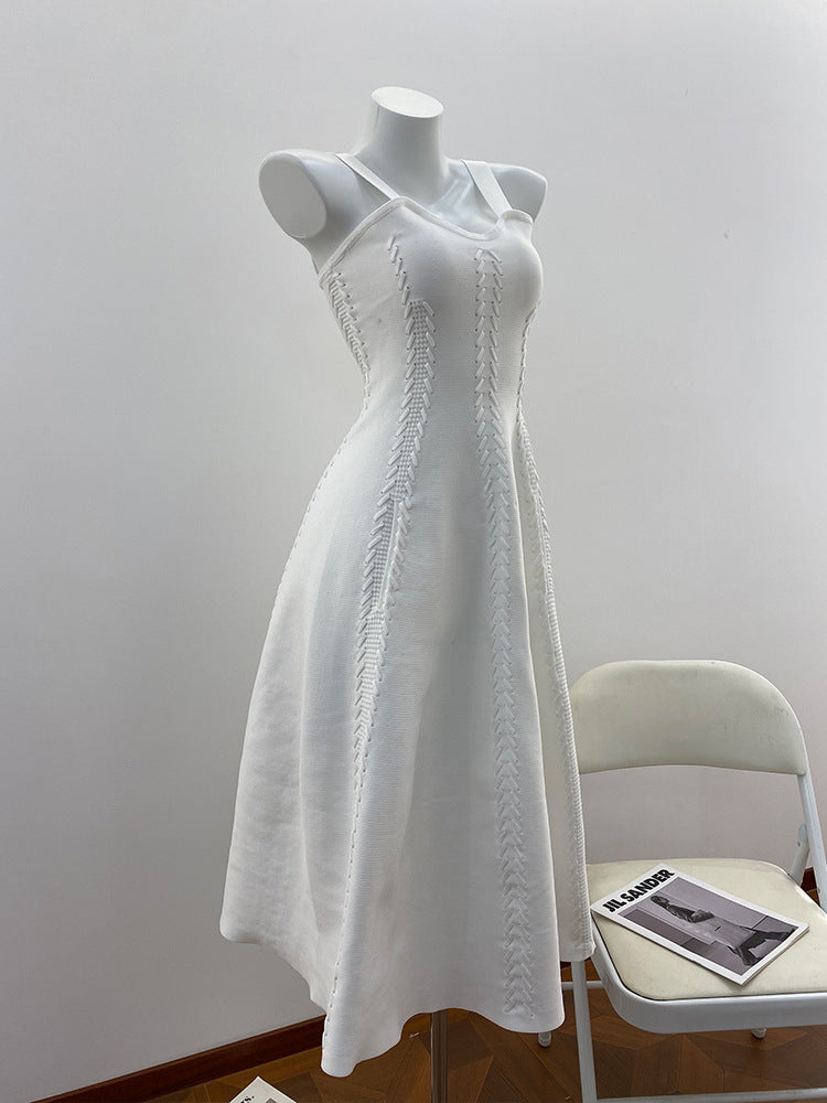 Strappy Retro Design Suspender Dress + Short-Sleeved Cardigan