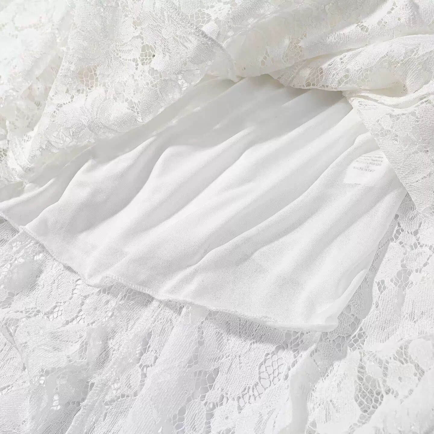 Fidji full Lace dress -white