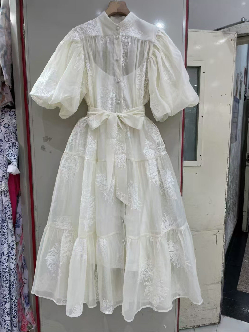 Retro Embroidered Flowers Loose dress