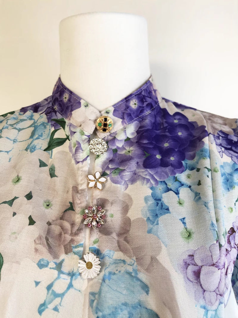 Doppelbrust-Taille-Stand-up-Kragenkleid