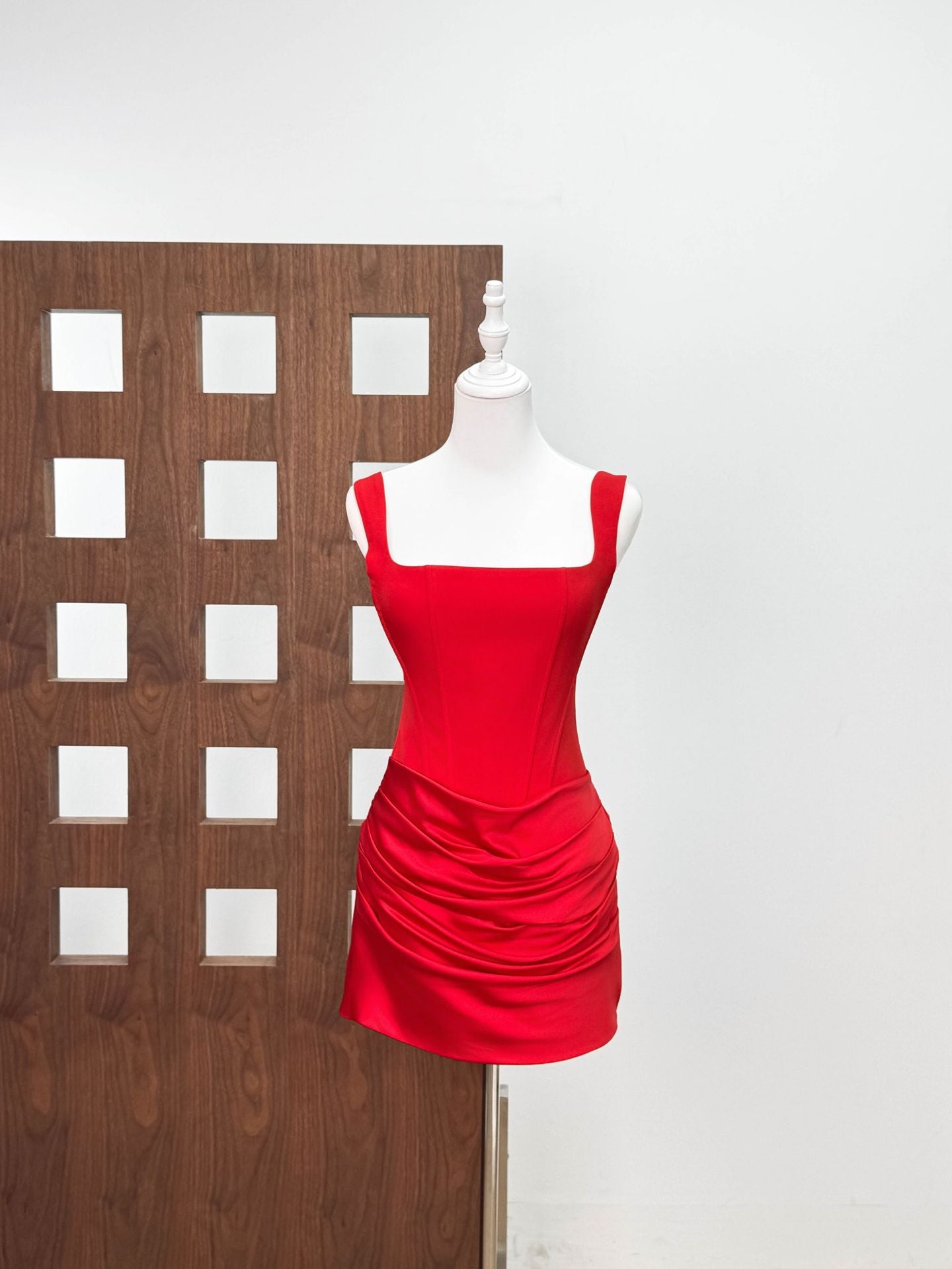 Paulette White Ruched Bodycon Mini Dress