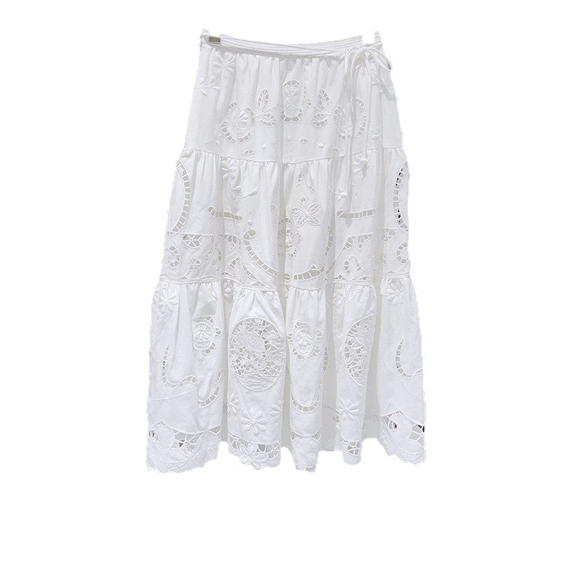 Lace-Up Sleeveless Top and Long Skirt Set