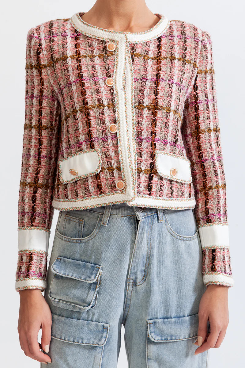 Multicolor Elegant Tweed Blazer