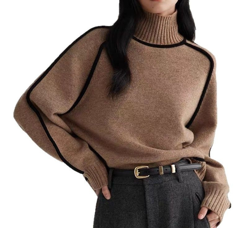 Winter stripes slimming loose pullover