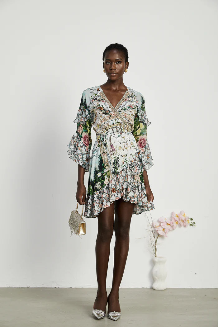 Kalena Ruffled Wrap Mini Robe