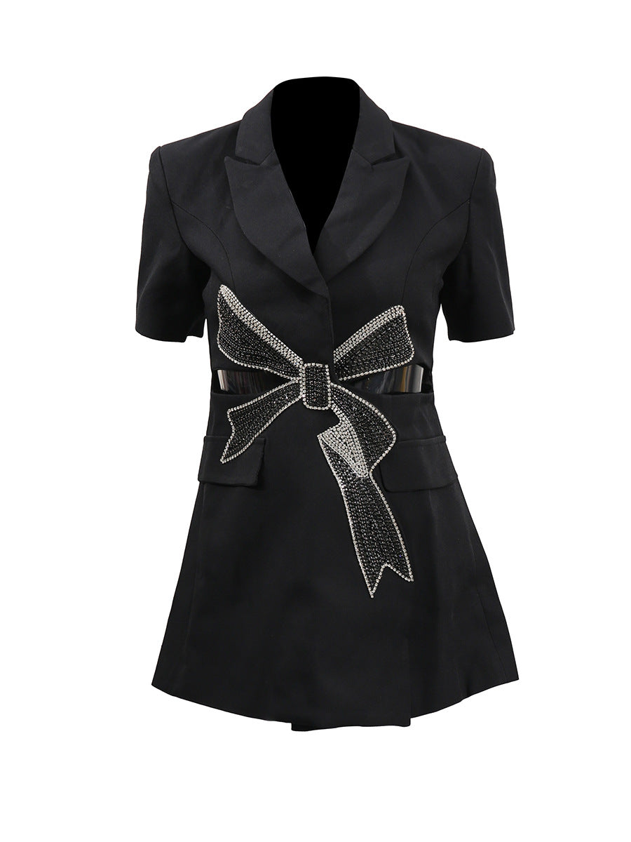 Tuxedo Bow  mini Dress