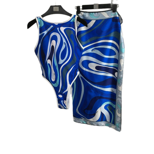 Block Print two-Piece Swimsuit