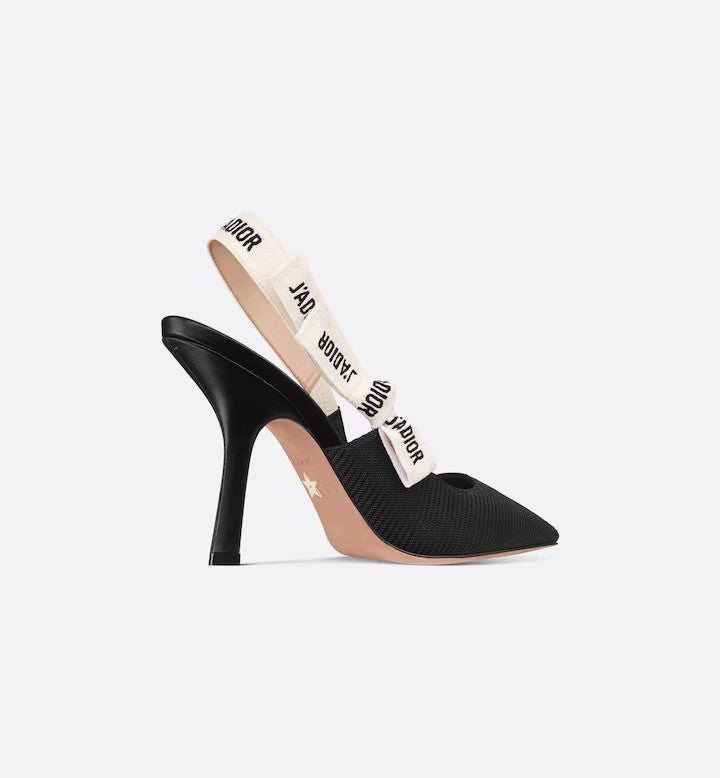 Dio-slingback pump  Black Technical Fabric