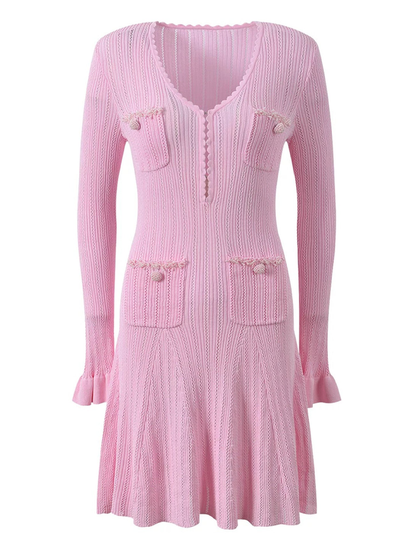 Flared Sleeve Short A-Line Dress