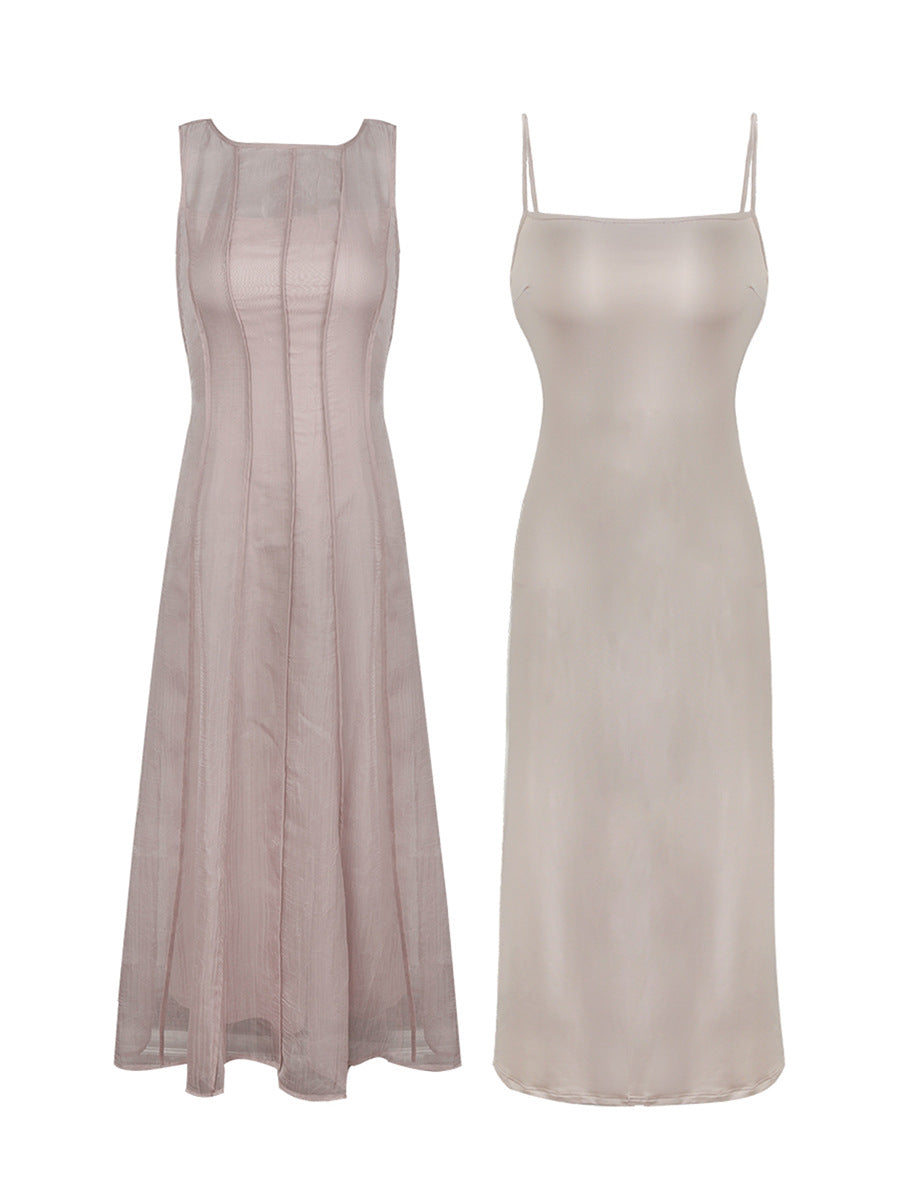 Gauze   maxi   two set  dress
