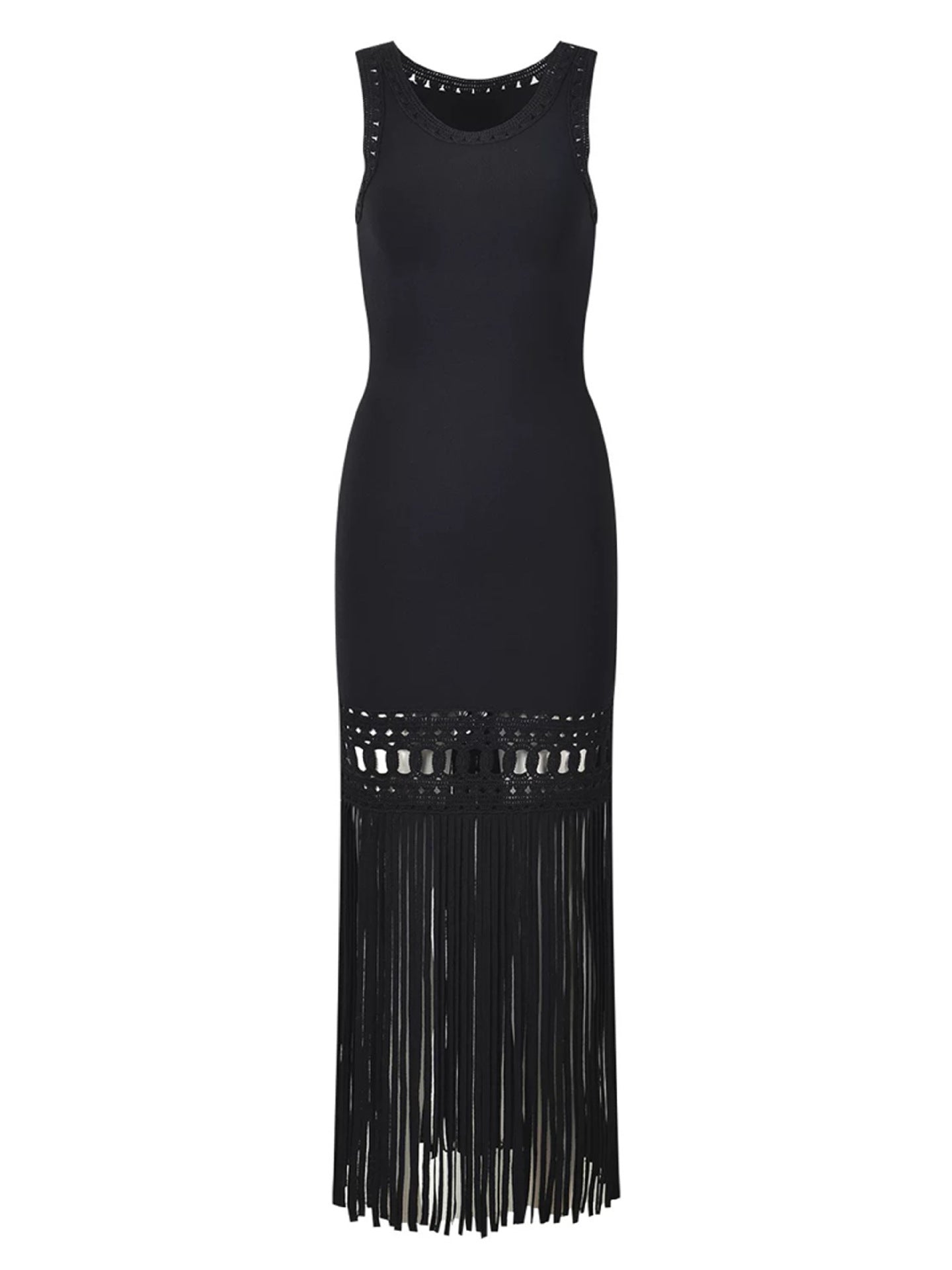 Palma black fringe Dress
