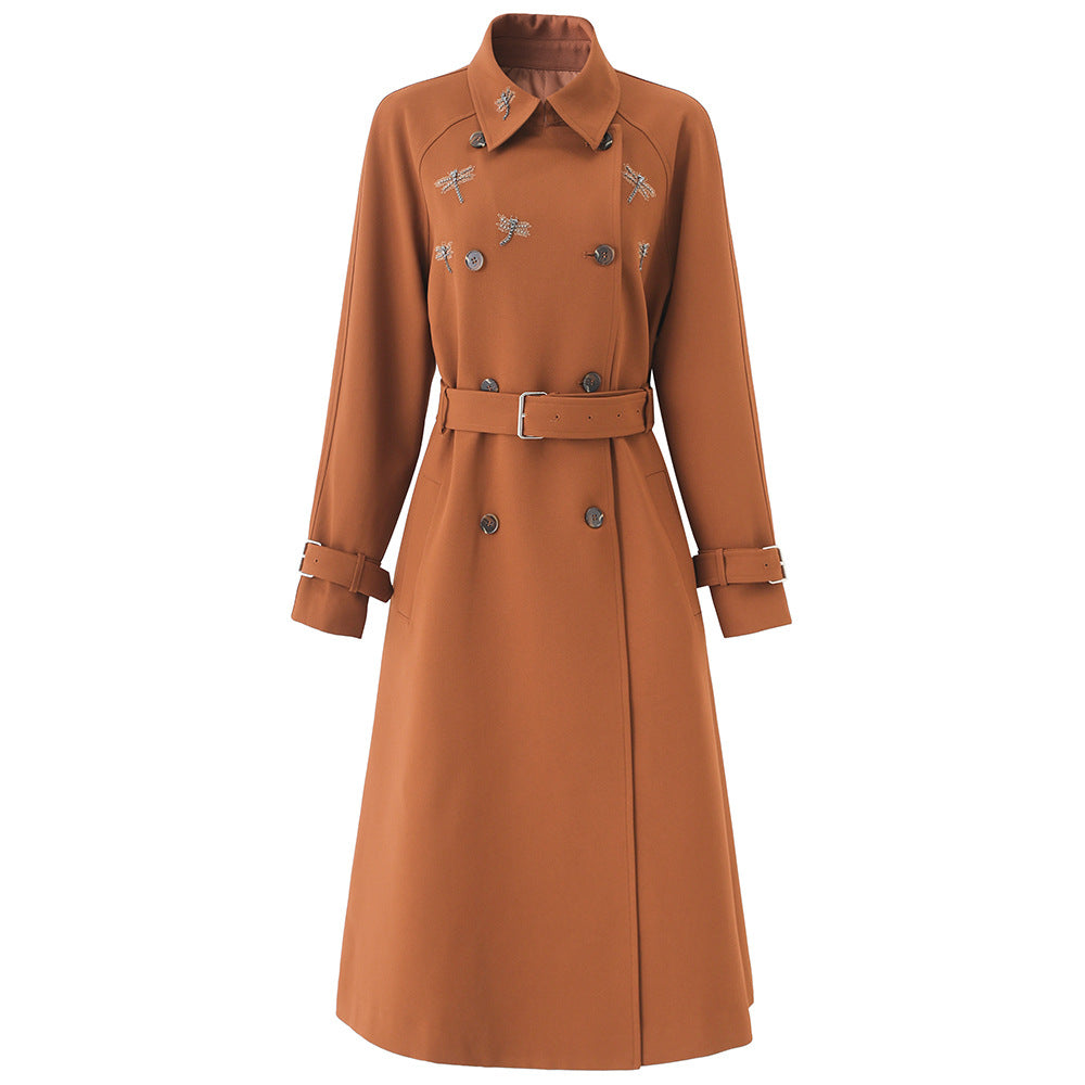 Tie-Waist Oversized Long Coat Trench Coat