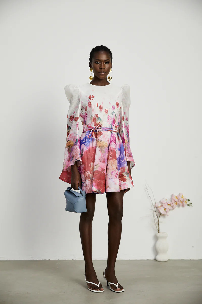 Marjolaine à imprimé floral mini robe