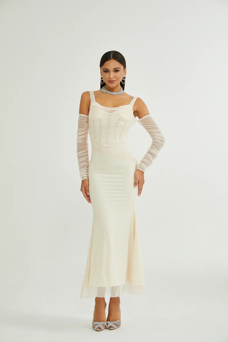 Laurianne white midi dress