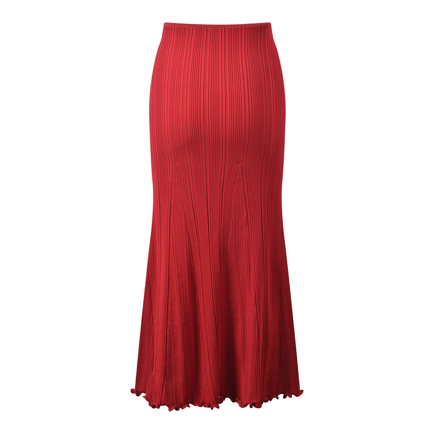 Red Cardigan Skirt Suit