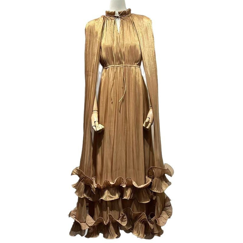 Krawatte Ruffle Maxi Kleid
