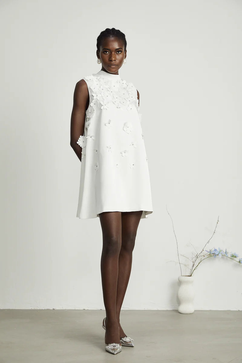 Geneviève Faux-Flower Mini robe