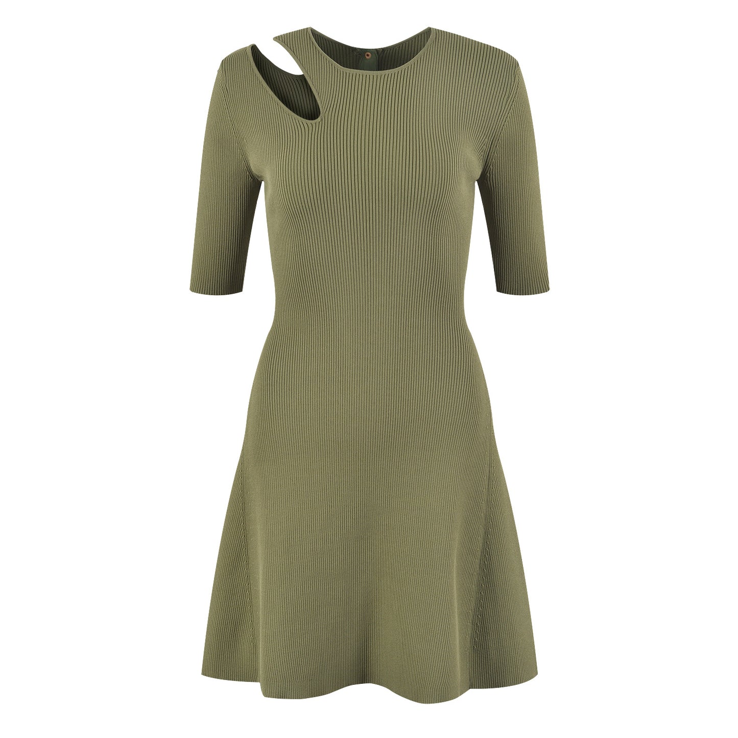 Green Slim Fit  Wind Stretch Dress