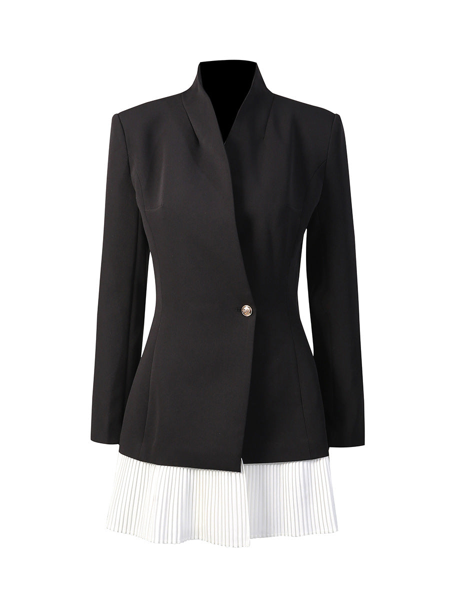 Noir Pleat Blazer Dress