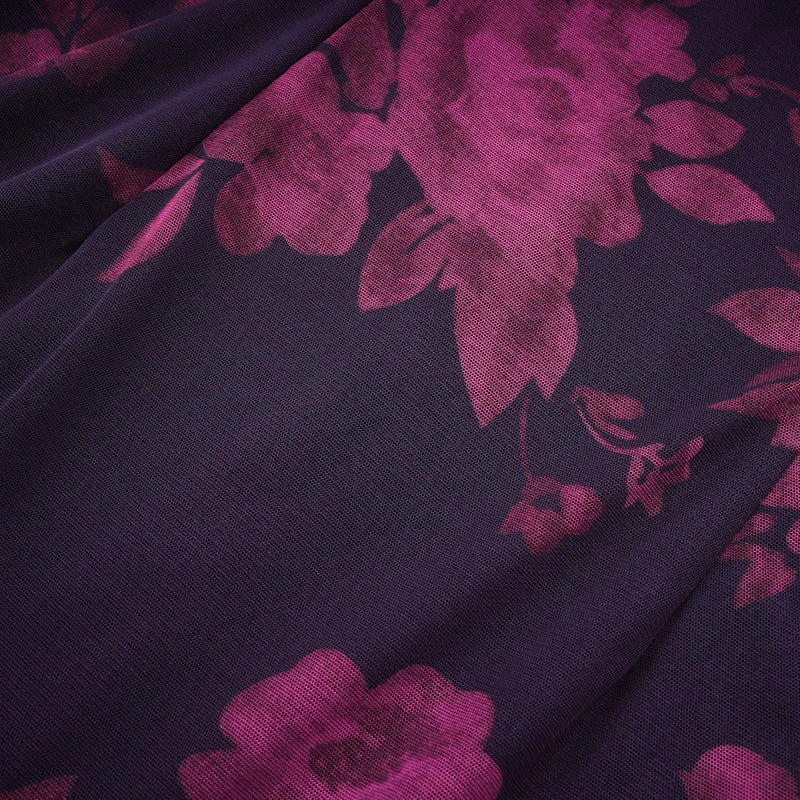 Róisín purple floral-print midi dress